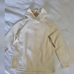 Zyia Creme Quilted Pocket Hoodie Size Large